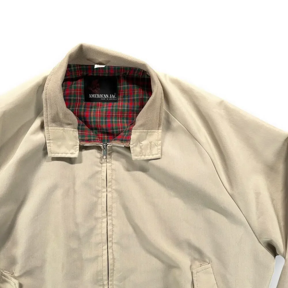 Vintage American Jac Bomber Jacket Adult EXTRA LARGE Brown Raglan Lined USA 90s